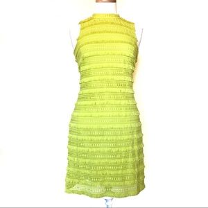 J. Crew Bright Yellow Fringe Lace Sheath Dress 0